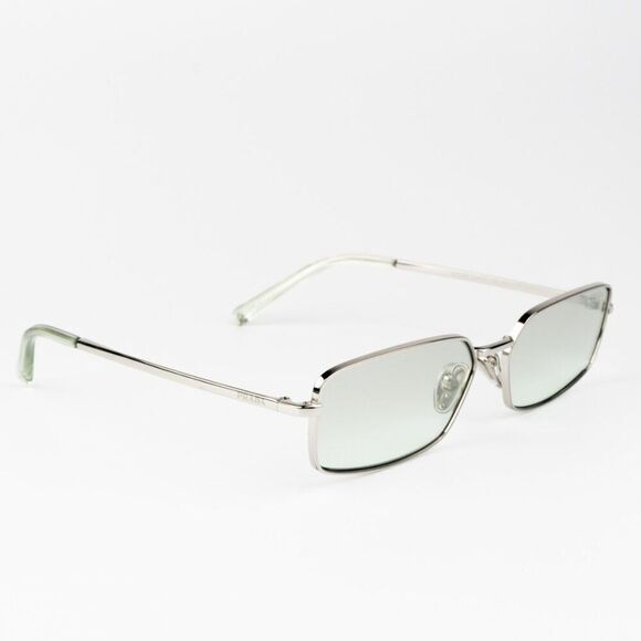 NEW Prada PRA60S 1BC80G Silver Grey Mirror Rectangle Unisex Sunglasses 0PR A60S - Picture 6 of 12